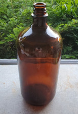 Vintage Brown Glass Apothecary Bottle Armstrong 1 Gallon 14 Inch picture