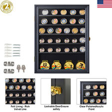 6 Shelf LOCKABLE Military Challenge Coin Medal Display Case Cabinet Acrylic Door picture