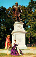 Captain John Smith Jamestown VA Statue People in Historical Costume Postcard picture