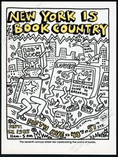 1985 Keith Haring art New York Is Book Country book fair vintage print ad picture