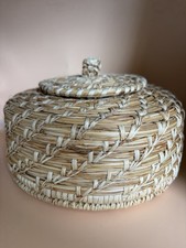 Vintage Tohono O'odham Papago Indian Handwoven Lidded Basket picture
