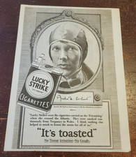 Original 1928 Amelia Earhart Lucky Strike Cigarette Advertisement Panel picture