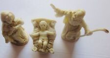 NATIVTY SCENE FIGURES: Mary, Jesus, Joseph molded in Ivory Color Hard Rubber. picture