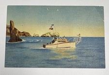 Vintage Guaymas Sonora Mexico Sport Fishing Postcard Sailfish 50c Airmail picture