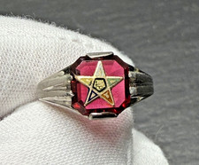 VINTAGE OES ORDER OF THE EASTERN STAR STERLING SILVER RING SIZE 4.5 P186 picture