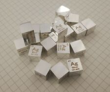 Metal Silver Cube 99.99% Pure Ag Density Cube Specimen Element Collection 10mm picture