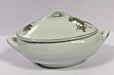 Vintage Covered Sugar Bowl Floral China Pink Rose Gold Trim Japan 6” picture