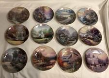 Vintage Thomas Kinkade Perpetual Calendar Collector 5.75” Plate FULL SET picture