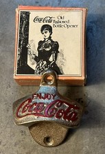 Vintage Coca Cola Old Fashioned Wall Mount Metal Soda Bottle Opener NOS picture