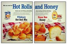 Pillsbury Hot Roll Sioux Bee Hone Wall Art Décor Vintage Print Ad 1952 2 pager picture