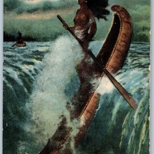 c1900s Niagara Falls, NY Indian Legend Maid of the Mist Postcard Canoe Fantasy picture