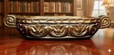 Rare New Zealand Maori Carved Oval Wooden Kumete Bowl 16.75” Long picture
