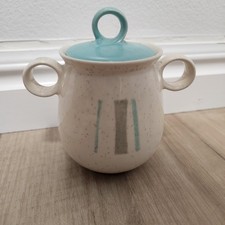 Mid Century Vernon Ware Anytime Collection  Sugar Bowl Atomic 1950s Chipped picture