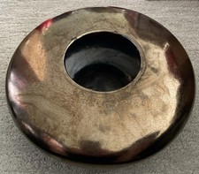 Vtg Haeger Pottery Metallic Bronze Crackle Vase MCM Modern Futuristic Ikebana picture
