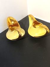 Pearl China Co. Yellow & Gold Sugar Bowl & Creamer, 22K Gold Trim picture