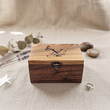 Personalized Wooden Keepsake Box Custom Engraved Monogram Walnut Ash Jewelry Gif picture