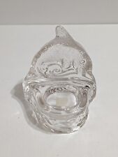 Partylite Clear Bubble Textured Glass Dolphin Tea Light Candle Holder. 4 1/4
