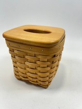 Longaberger Woodcraft 1998 Tissue Kleenex Basket w/Lid picture
