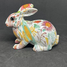 NEW Vintage Easter Floral Bunny Rabbit Resin Spring Decor picture