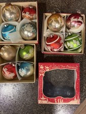 12 Bethany Lowe Designs Glass Ball Christmas Ornaments Classic Vintage Style Box picture