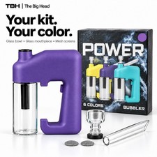 TBH Power Bubbler 2-in-1 Bong Glass Purple Herb & Concentrate | 300-Day Warranty picture