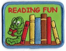 Girl Boy Cub READING FUN BOOKWORM Patches Crests Badges SCOUTS GUIDES book picture