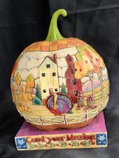 Jim Shore Heartwood Creek Count Your Blessings Pumpkin Figurine Thanksgiving Gal picture
