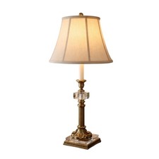 Attributed John-Richard Brass & Glass Table Lamp Neoclassical Regency Style 29