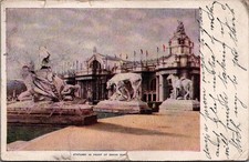 1904 St. Louis World's Fair Statuary Grand Basin Postcard Sunday Post-Dispatch picture