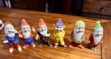 Vintage 1938 Disney Snow White The Seven Dwarfs Bisque Figurines Disneyana picture
