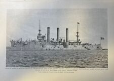 1899 Vintage Magazine Illustration Battleship Brooklyn picture