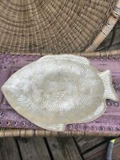 Capiz Shell Fish Shape Tray Plate White 15.5”x12” Iridescent picture