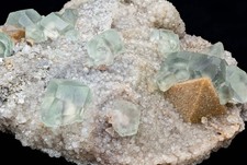 Fluorite on Quartz with Octahedral Formations picture
