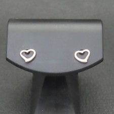 Vendome Aoyama Pink Gold Heart Earrings K10PG 0.4g New Condition Jewelry picture