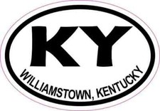 3X2 Oval KY Williamstown Kentucky Sticker Travel Luggage Decal Cup Car Stickers picture