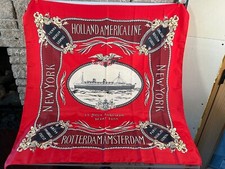VINTAGE HOLLAND-AMERICA LINE SS NIEUW AMSTERDAM OCEAN LINER SOUVENIR SCARF picture