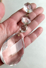 Huge Faceted Clear Cut Lead Crystal Chandelier Lamp 3