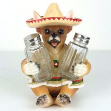 Salt & Pepper Shaker Chihuahua Dog Fiesta Flavor Figurine Miniature 7