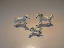 VINTAGE 1960'S MINIATURE BONE CHINA FAMILY OF WHITE HORSE picture