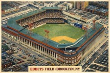 EBBETS FIELD • BROOKLYN, NY MODERN Vintage Inspired Postcard Baseball D228 picture