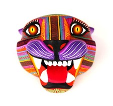 Oaxacan Wood Carving Julia Fuentes Jaguar Mask Oaxaca Mexican Folk Art Alebrije picture