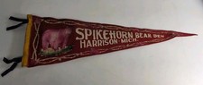 Vintage Michigan Pennant Banner Spike Horn Bear Den Harrison Michigan 25