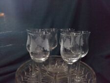 6 etched cordials w heavy divided dish picture