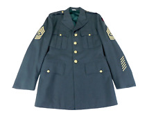 Vintage US 1st Army Green Coat 38 Long SGM Class 3 AG44 Wool Serge Dress Uniform picture
