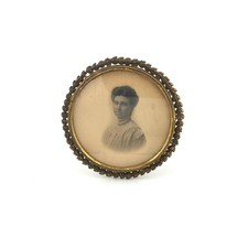 Antique Edwardian Portrait Photograph, Ornate Rose Easel Frame, Early 1900s picture