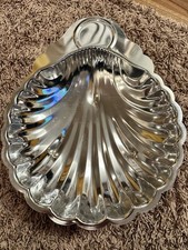 Vintage Shelton Ware Scalloped Chrome Serving Dish Tray Mid Century Modern picture
