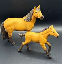 Schleich Horse Mare & Foal Figurine Set, Made in Romania 2015 Realistic  picture