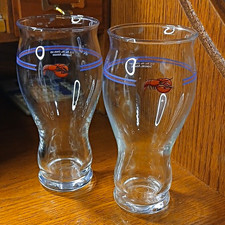 Vintage Samuel Adams Lobster 16 oz Beer Pint Glasses Set of 2, Perfect Pint picture