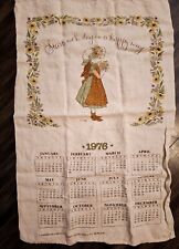 Vintage 1976 Holly Hobbie Linen Calendar Towel picture