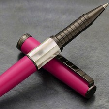 Xezo Speed Master Cerise Rollerball Pen, Fine Tip. Gunmetal Plated. Handmade, LE picture